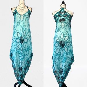 3/24  Hand Sewn Aqua Festival Dress - XS